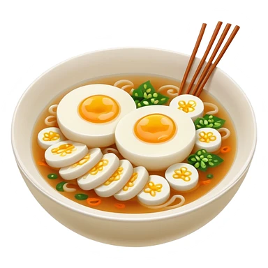 Make an emoji of tteokguk, a traditional Korean food. sticker
