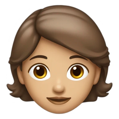 Jovencita de pelo liso y largo y castaño oscuro con mechón rojo sticker