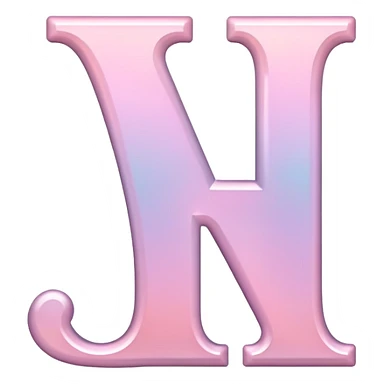 Iridescent pastel pink romantic formal elegant sophisticated Font setting icon with letter H sticker