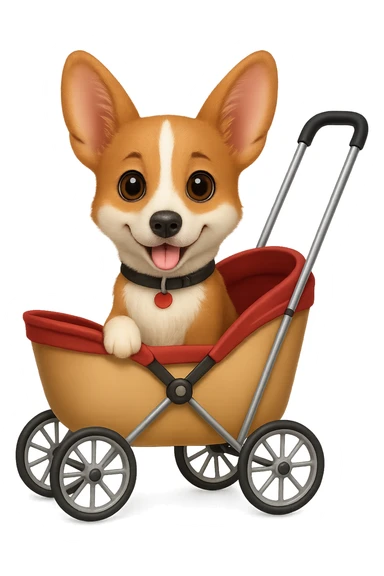 Make the corgi slim and extra cute, keeping a realistic look in the style of Apple emojis, with no background. sticker
