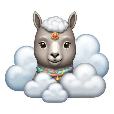 cloud patterned lama sticker