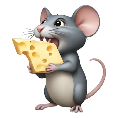 Rat holding cheese sticker