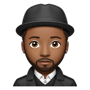 Teddy Riley with dark brown hair sticker