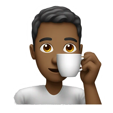 a person drinking coffee whilst coding sticker