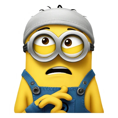 Confused minion sticker
