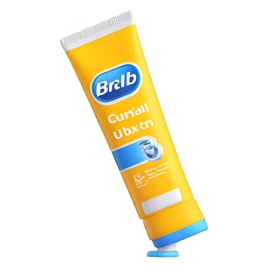 Oral-B toothpaste tube blue sticker