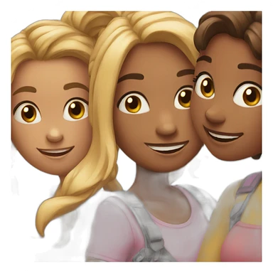 A group of 5 girls happy  sticker