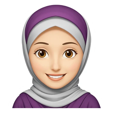 hijabi woman with medium fair skin, smiling sticker