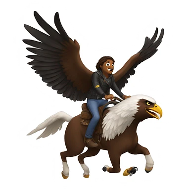 Harris riding an eagle sticker