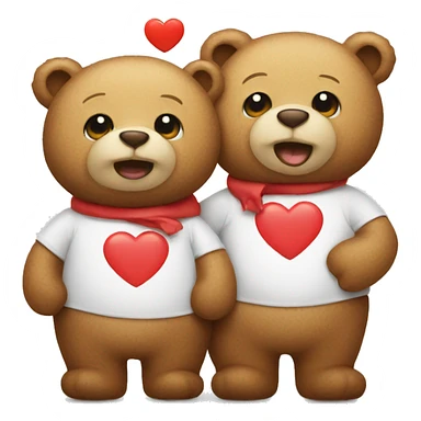 Two bears with heart sticker