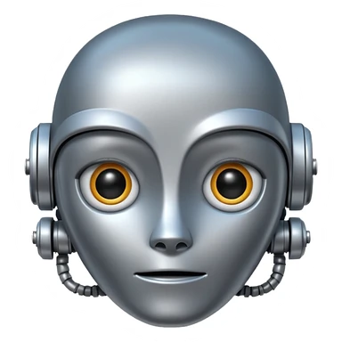 Pretty robot with stiff emotion sticker