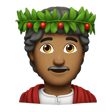 Dante Alighieri with a green laurel wreath on his head sticker