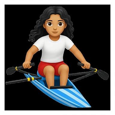 Make the girl's outfit red shorts and a white short-sleeved t-shirt in the style of apple style emojis sticker