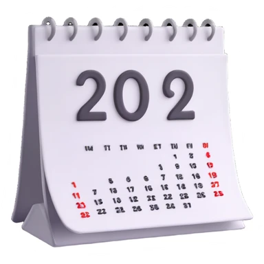 white calendar with just the number 2025 sticker