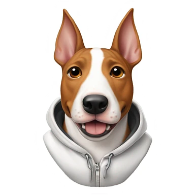 Bull terrier wearing texas longhorn hoodie  sticker