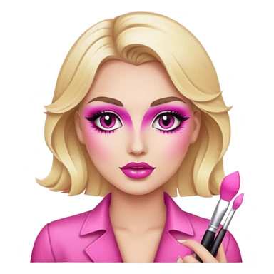 blonde makeup artist, pink makeup glam sticker