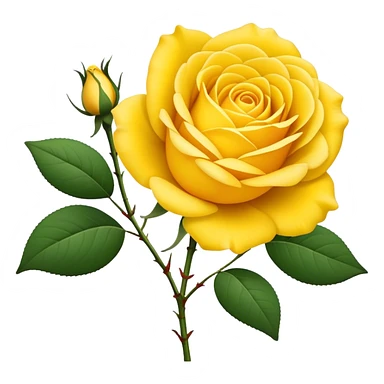 single Sunshine Yellow Tea Rose, straight stem sticker