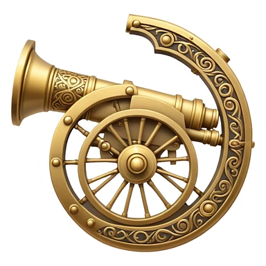 A sigil crest bearing a magical cannon sticker