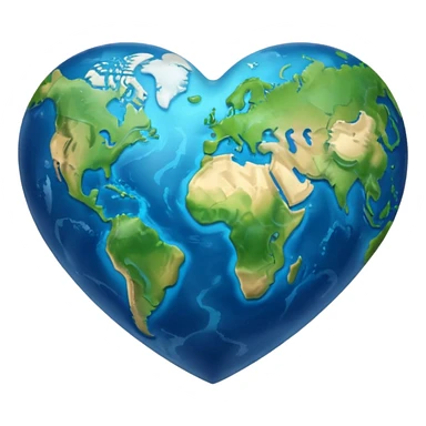 simple and glossy heart-shaped Earth sticker