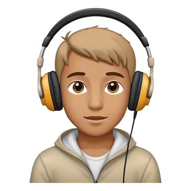 Boy wearing headphones  sticker