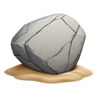 generate realistic detailed stone in 3d style with sand  sticker