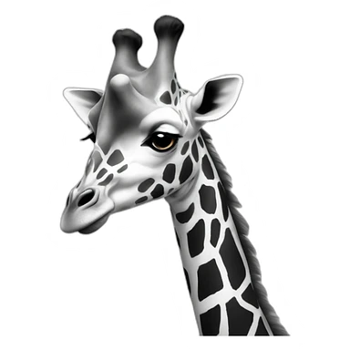full giraffe black and white sticker