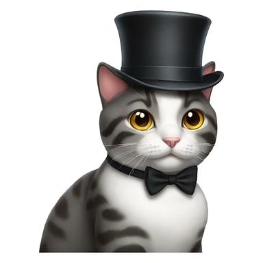 cat with tophat sticker