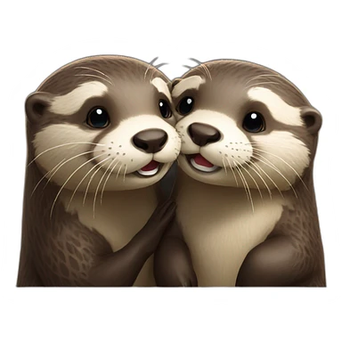 Otter kissing other otter  sticker