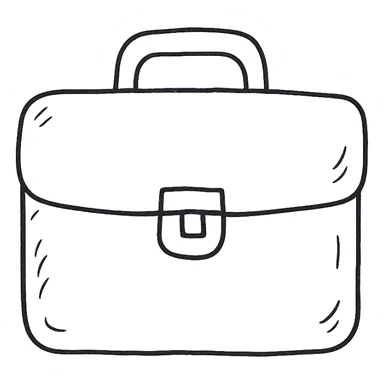 hand drawn outlined briefcase icon sticker