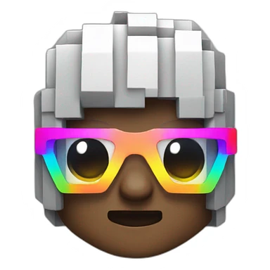 Minecraft person with rainbow glasses sticker