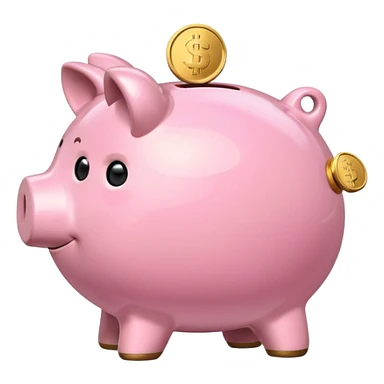 piggy bank with a coin sticker