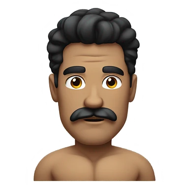 Muscular man with black hair and mustache  sticker