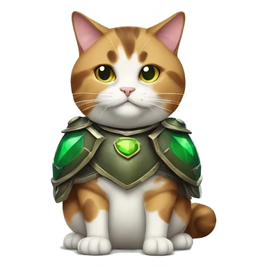 Fat calico cat with emerald armor  sticker