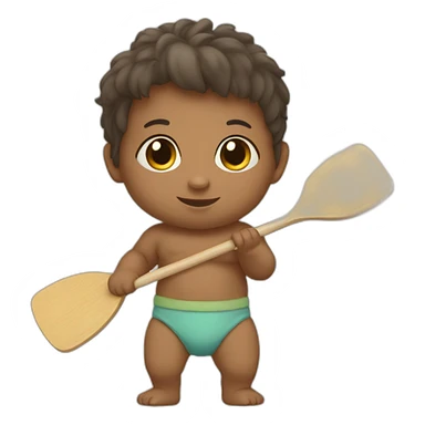 baby with paddle sticker
