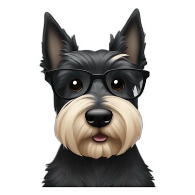 Scottish terrier with glasses black sticker