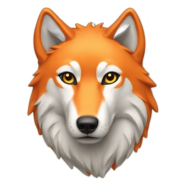 Orange wolf sticker