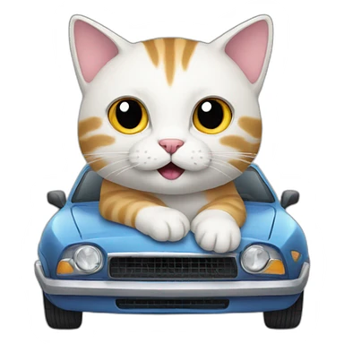 cat with car sticker
