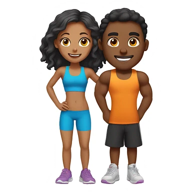 brother and sister at gym sticker