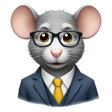 a rat wearing suit and glasses sticker