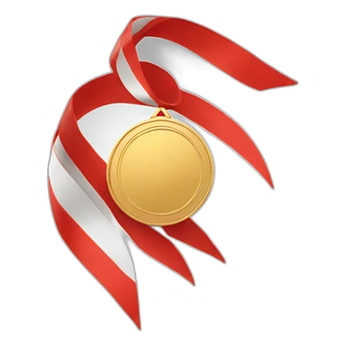 gold medal red ribbon sticker