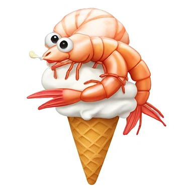 shrimp eating an icecream sticker