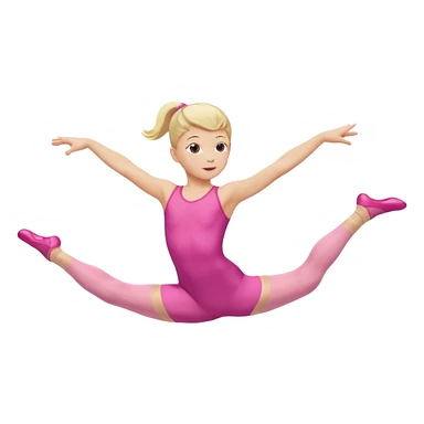 dancer-gymnast child with blonde hair in pink tights leaping gracefully sticker
