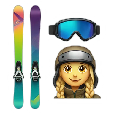 Skis and snowboard sticker