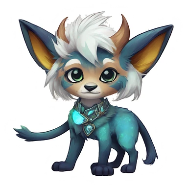 Cool cute Kawaii edgy fantasy shiny animal  fursona Fionbri vernid by griffsnuff & LiLaiRa & Falvie full body sticker