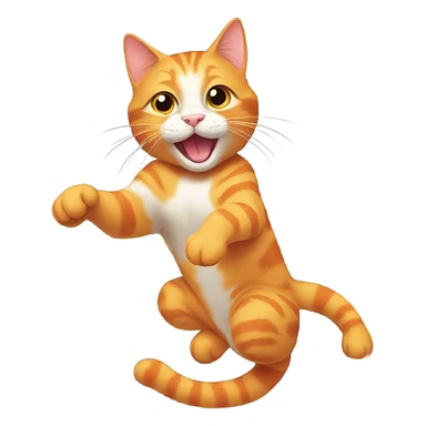 Orange cat playing with shoelaces sticker