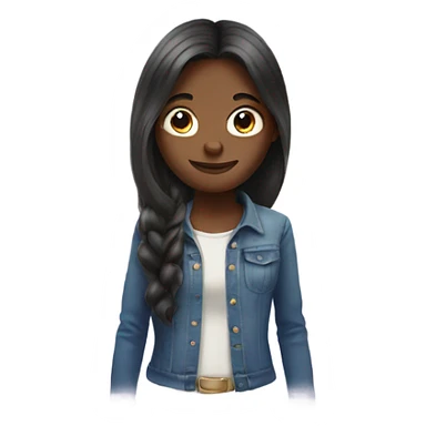 Long hair girl showing a cow sticker