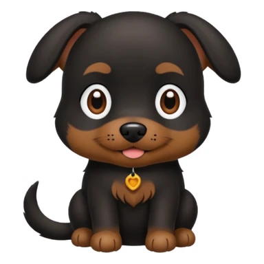 a little cute black dog saying "默默哒" sticker
