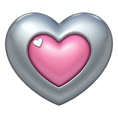 platinum heart with one mini pink heart inside of it  sticker
