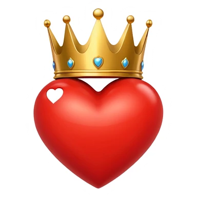 Corazon rojo con corona sticker