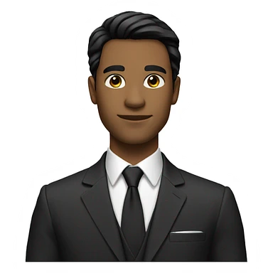 Young Man in suit and tie with shoulder length black hair sticker